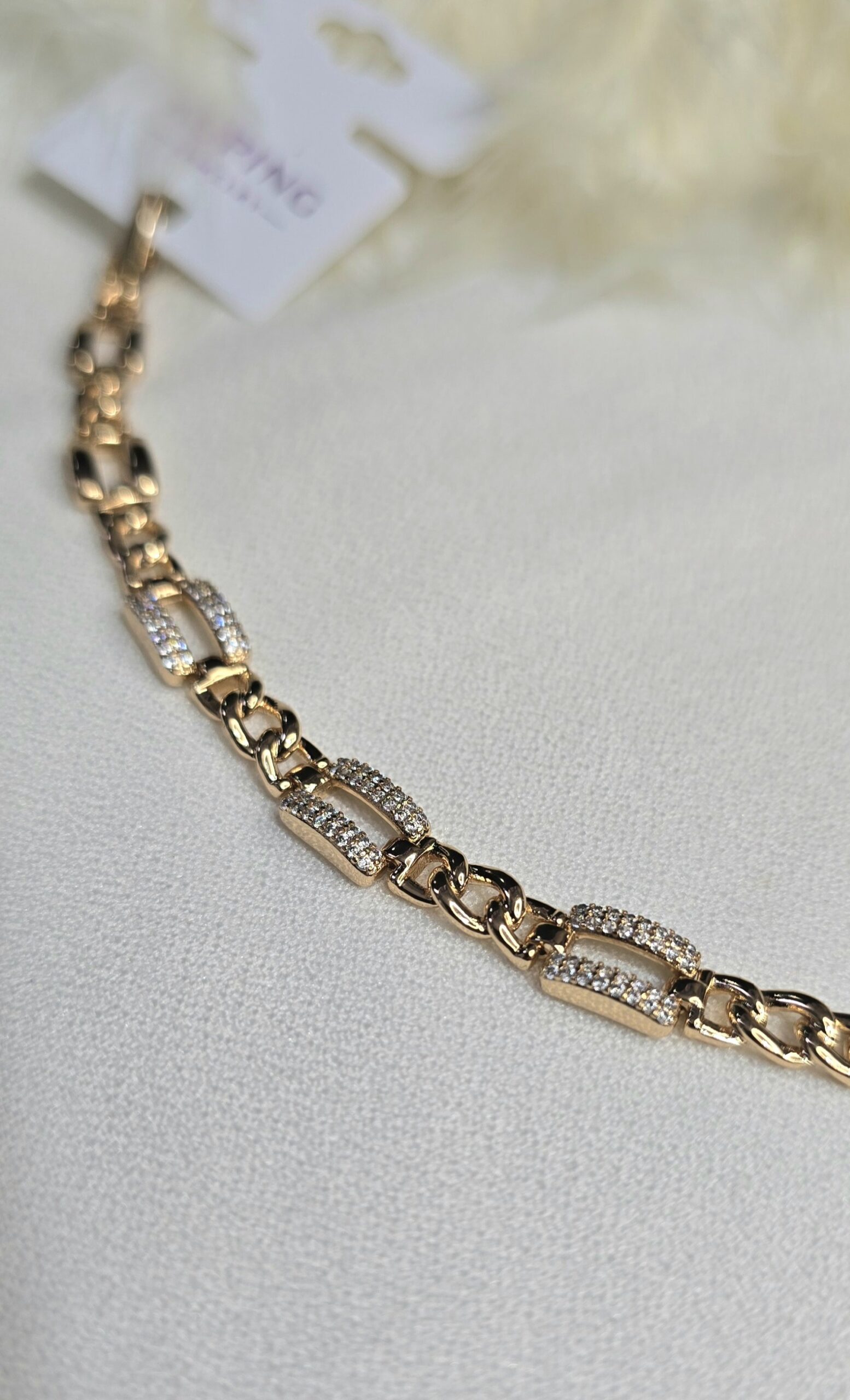 دستبند رنگ ثابت ژوپینگ نگین کاری شده کد 3016