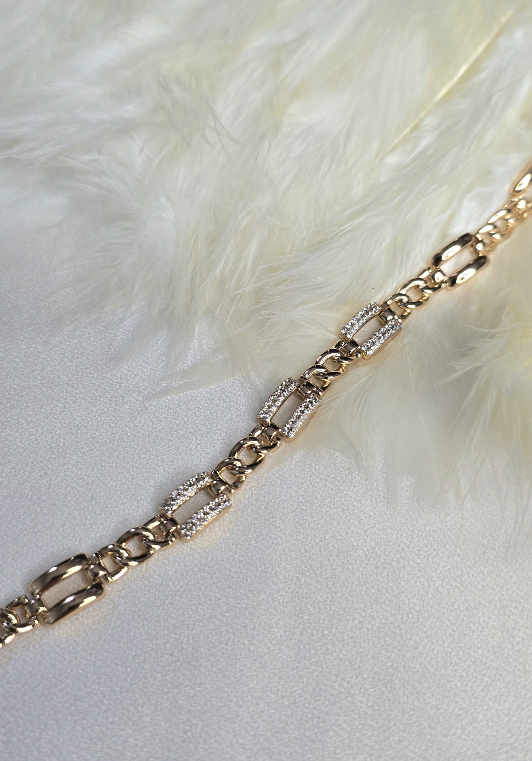 دستبند رنگ ثابت ژوپینگ نگین کاری شده کد 3016