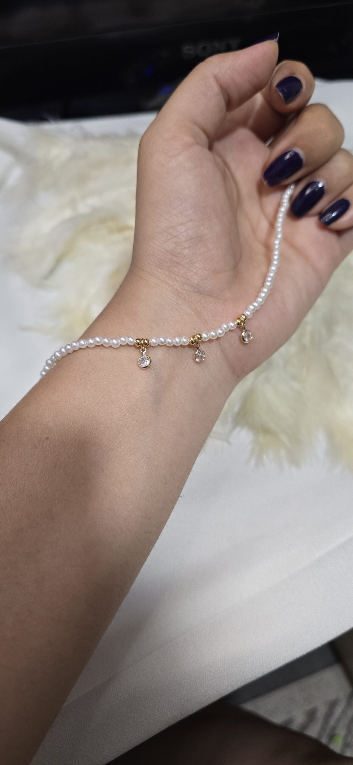 پا بند مرواریدی اویز دار برند YSX کد 6023