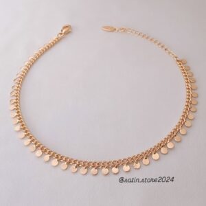 پابند طلایی سکه ای برند YSX رنگ ثابت کد 6020