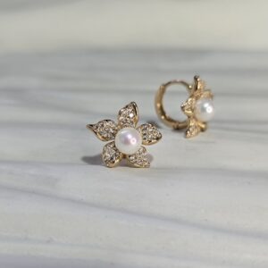 گوشواره گل مرواریدی کد 2047