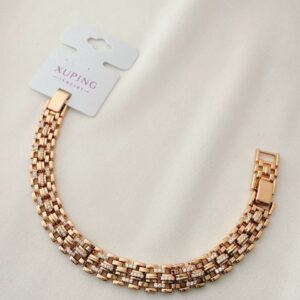 دستبند رنگ ثابت آبکاری طلا کد 3023