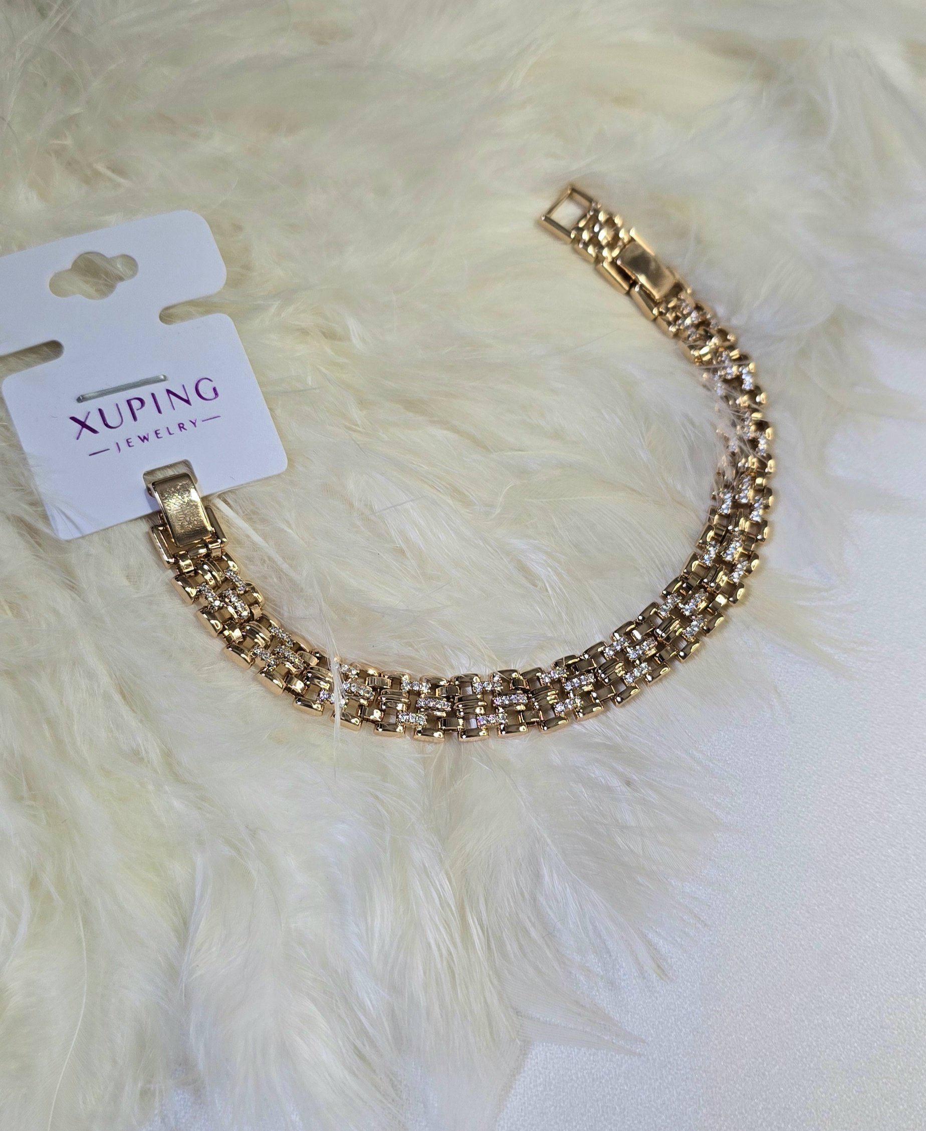 دستبند رنگ ثابت آبکاری طلا کد 3023