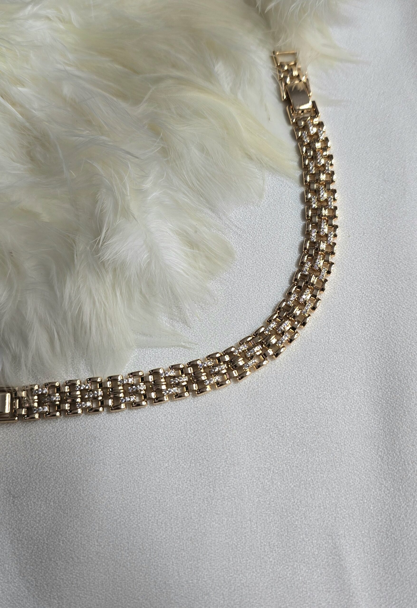 دستبند رنگ ثابت آبکاری طلا کد 3023