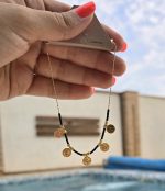 پابند آویز دار مشکی سکه ای کد 6021 - Image 2