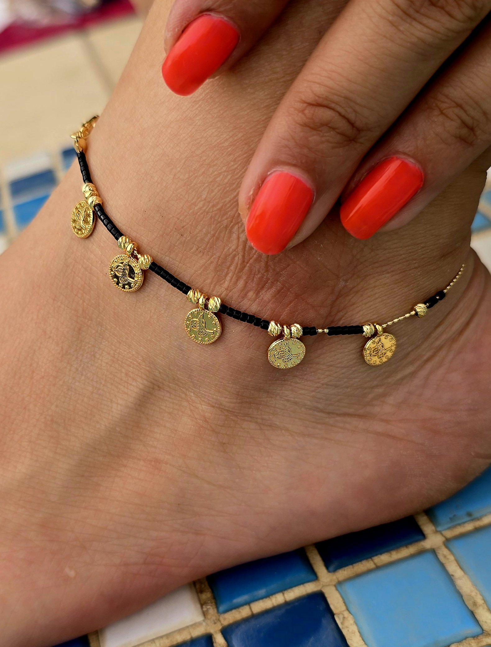 1000068014.jpg پابند آویز دار مشکی سکه ای کد 6021 - Image 1