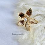 انگشتر گل مرواریدی فشن طلایی کد 4005