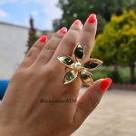 انگشتر گل مرواریدی فشن طلایی کد 4005 - Image 2