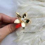 انگشتر گل مرواریدی فشن طلایی کد 4005 - Image 4