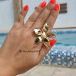 انگشتر گل مرواریدی فشن طلایی کد 4005 - Image 3