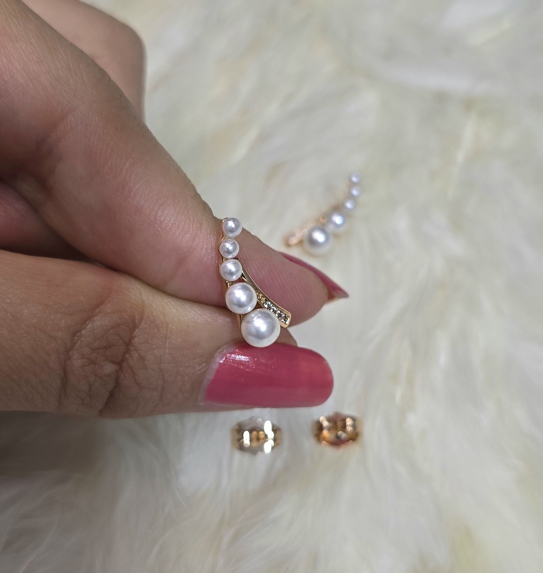 1000071796.jpg گوشواره مرواریدی ژوپینگ رنگ ثابت کد 2038 - Image 1