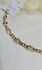 دستبند رنگ ثابت ژوپینگ نگین کاری شده کد 3016