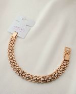 دستبند رنگ ثابت آبکاری طلا  کد 3023