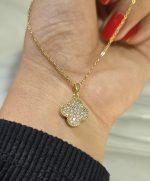 اویز دو رو ونکلیف مشکی و نگینی کد 1125 - Image 3