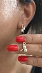 گوشواره مرواریدی ژوپینگ رنگ ثابت کد 2049 - Image 5