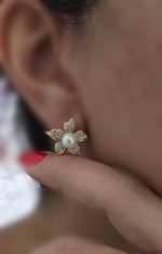 گوشواره گل مرواریدی کد 2047 - Image 2