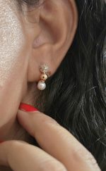 گوشواره مرواریدی رنگ ثابت 2052 - Image 2