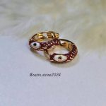 گوشواره زرشکی مینا کاری شده کد 2054 - Image 3