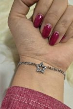 دستبند استیل ستاره نقره ای کد 3039 - Image 3