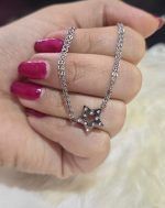 دستبند استیل ستاره نقره ای کد 3039