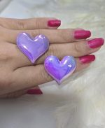 گوشواره قلبی پاستیلی کد 2063