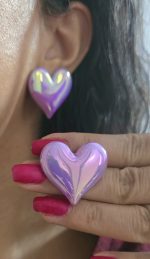 گوشواره قلبی پاستیلی کد 2063 - Image 4