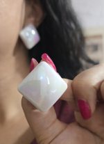 گوشواره فشن (هولوگرامی) مربعی کد 2066 - Image 4