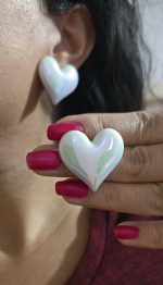 گوشواره قلبی پاستیلی کد 2063 - Image 3