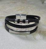دستبند مردانه سه لاین  کد 3043