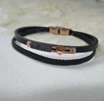 دستبند مردانه رولکس بند چرمی کد 3044