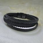 دستبند مردانه چرم سه لاین کد 3045 - Image 2