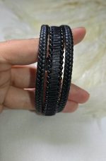 دستبند مردانه چرم سه لاین کد 3045 - Image 6