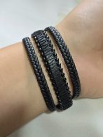 دستبند مردانه چرم سه لاین کد 3045 - Image 3