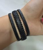 دستبند مردانه چرم سه لاین کد 3045 - Image 4