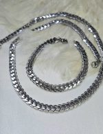 ست دستبند و گردنبند مردانه استیل کد 3046