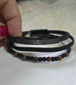 دستبند مردانه رولکس بند چرمی کد 3047