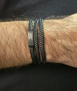 دستبند مردانه چرم مونت بلاک مگنتی کد 3048 - Image 4