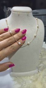 گردنبند مروارید و زنجیر ژوپینگ کد 1137