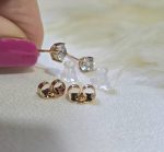 گوشواره نگین دار میخی کد 2074 - Image 2