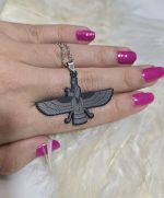 پلاک و زنجیر فروهر استیل رنگ ثابت کد 8010 - Image 2