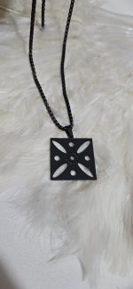 گردنبند درفش کاویانی پلاک و زنجیر استیل مشکی کد 1141 - Image 3