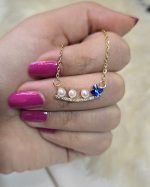 گردنبند مرواریدی استیل کد 1144 - Image 4