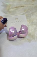 گوشواره صورتی فانتزی فشن (هولوگرامی )کد 2077