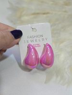 گوشواره فانتزی اشکی صورتی (هولوگرامی ) کد 2078 - Image 4