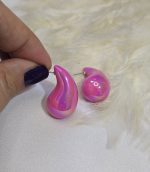 گوشواره فانتزی اشکی صورتی (هولوگرامی ) کد 2078 - Image 3