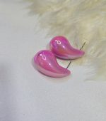 گوشواره فانتزی اشکی صورتی (هولوگرامی ) کد 2078 - Image 2