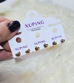 گوشواره قلبی میخی ژوپینگ کد 2080