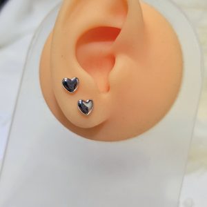 گوشواره نقره ای قلبی کد 2083