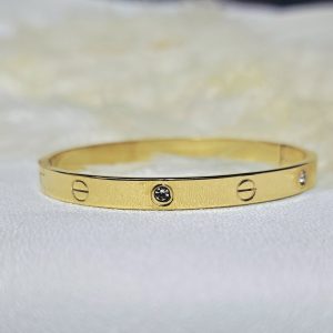 دستبند (تکدست ) لاو کارتیر نگین دار استیل کد 3060