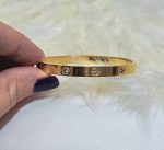 دستبند (تکدست ) لاو کارتیر نگین دار استیل کد 3060 - Image 4